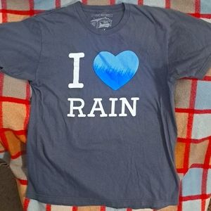 Casual Industrees 'I Love Rain' Men's Large T-Shirt - Unique and Expressive